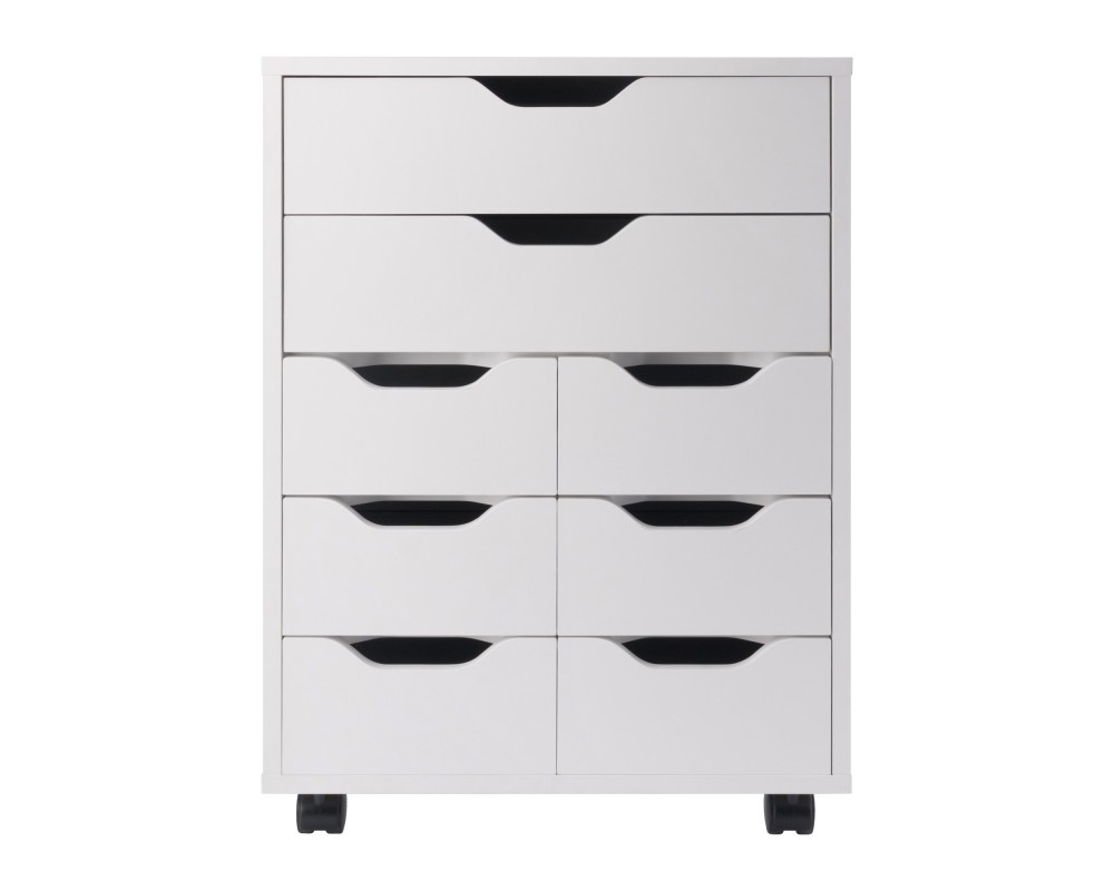 Norfolk Cabinet with 2 Drawers, 6 Bins, White Finish