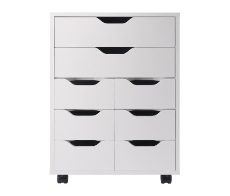 Norfolk Cabinet with 2 Drawers, 6 Bins, White Finish