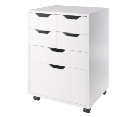 Norfolk Cabinet with 4 Bins,1 Drawer,1 Talldrawer, White