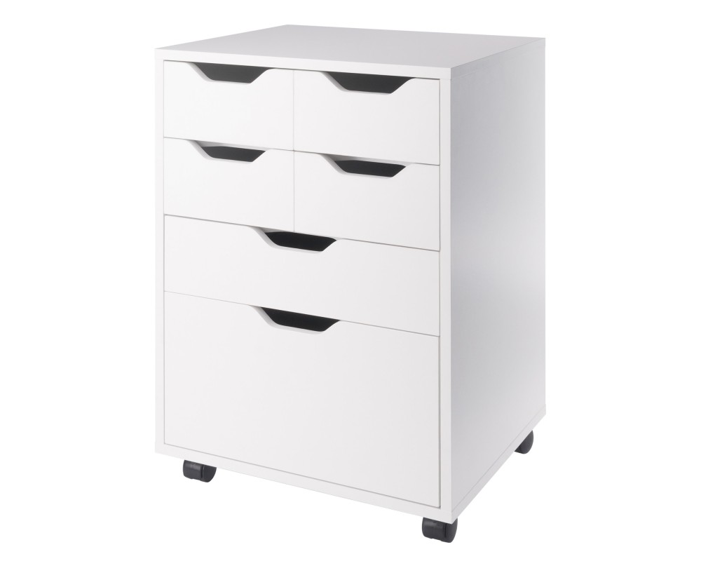 Norfolk Cabinet with 4 Bins,1 Drawer,1 Talldrawer, White