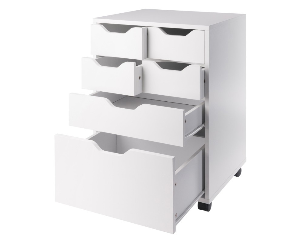 Norfolk Cabinet with 4 Bins,1 Drawer,1 Talldrawer, White