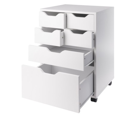 Norfolk Cabinet with 4 Bins,1 Drawer,1 Talldrawer, White