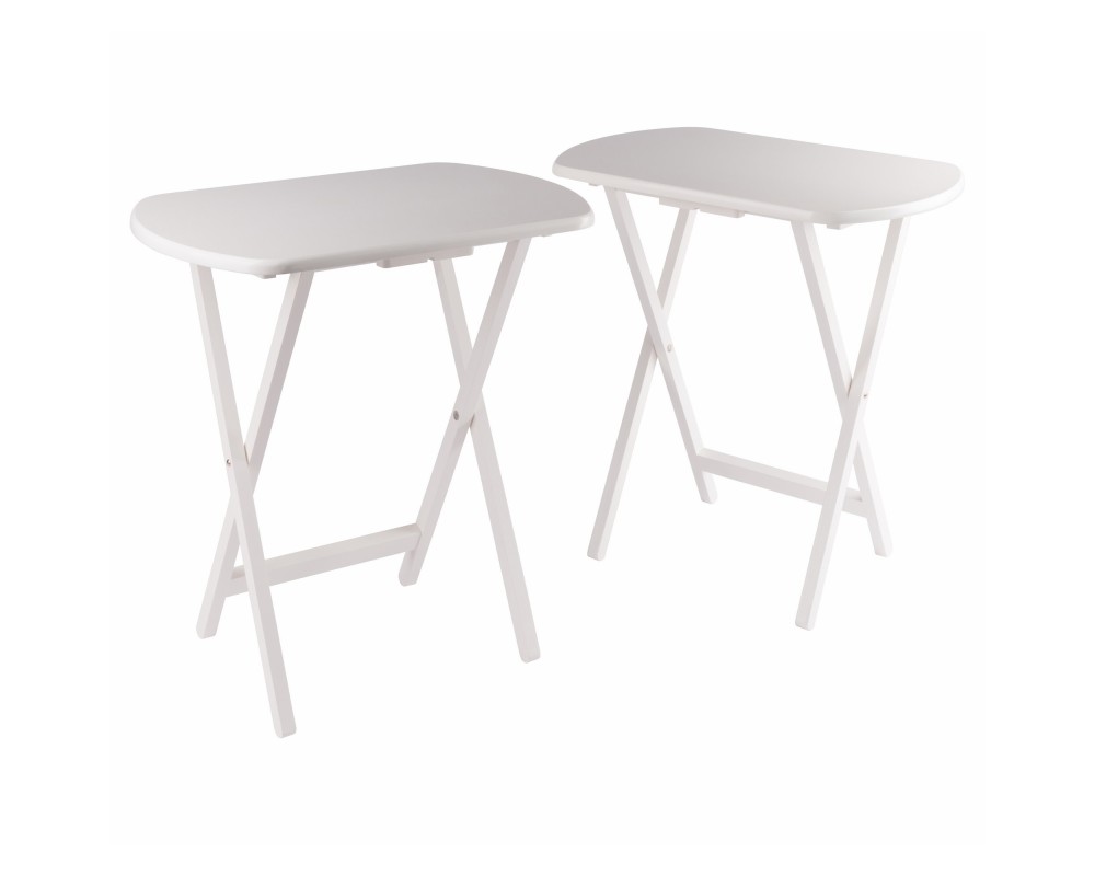 Corbett 2-Pc Oversized Snack Tables, White