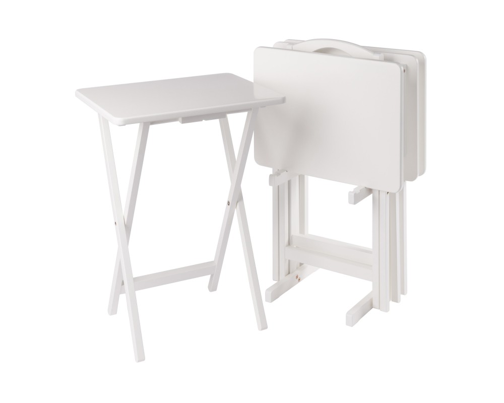 Alex 5-Pc Snack Table Set, White