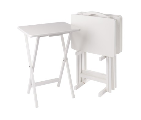 Alex 5-Pc Snack Table Set, White