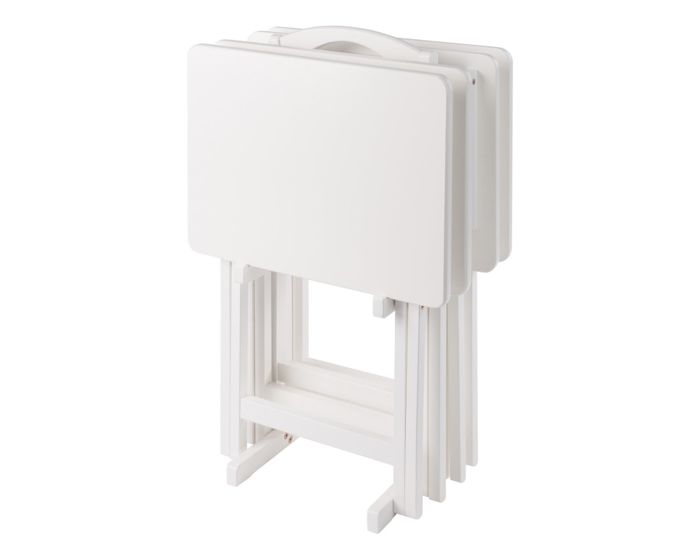 Alex 5-Pc Snack Table Set, White