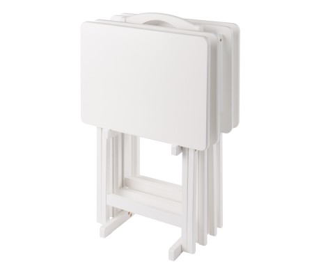 Alex 5-Pc Snack Table Set, White