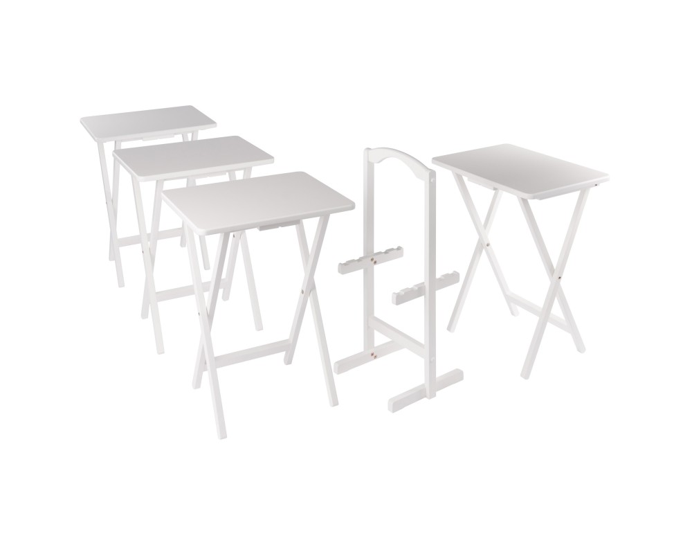 Alex 5-Pc Snack Table Set, White