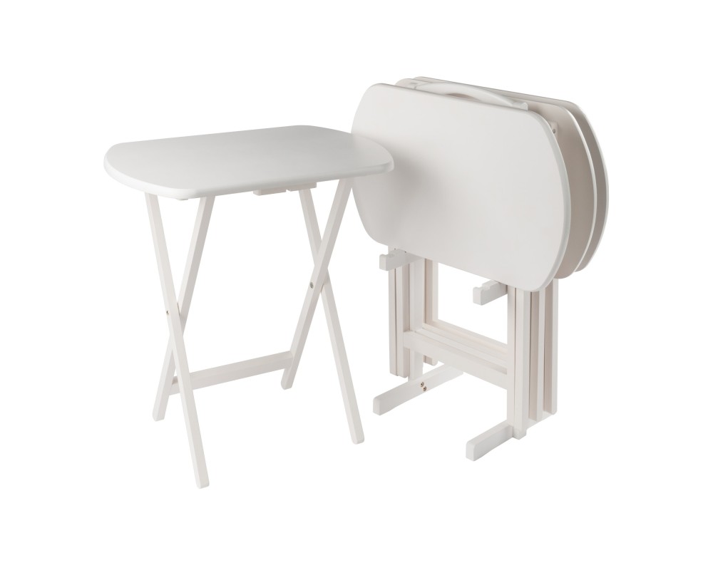 Corbett 5-Pc Oversized Snack Table Set, White