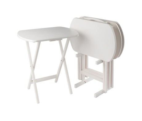 Corbett 5-Pc Oversized Snack Table Set, White
