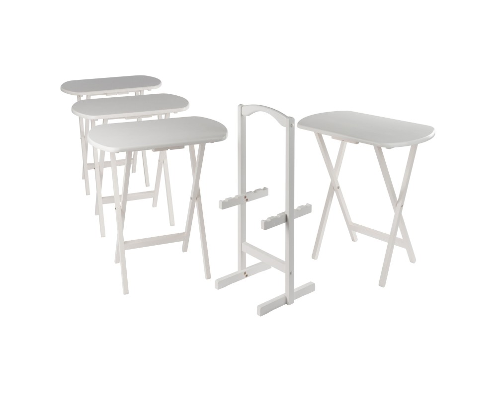 Corbett 5-Pc Oversized Snack Table Set, White
