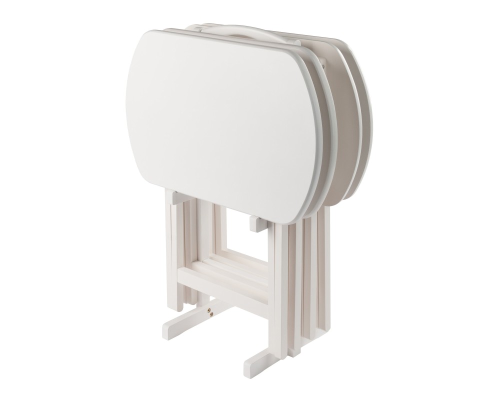 Corbett 5-Pc Oversized Snack Table Set, White