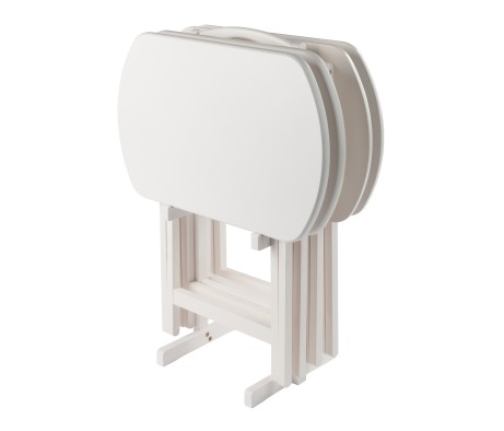 Corbett 5-Pc Oversized Snack Table Set, White