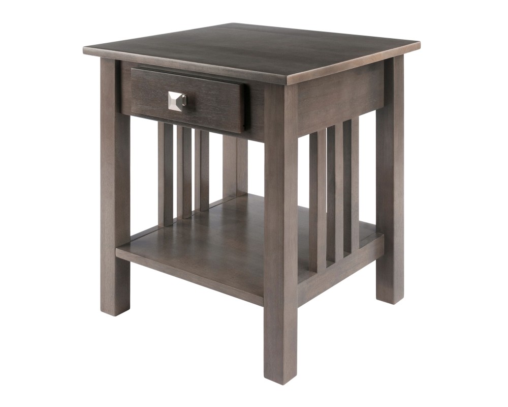 Stafford End Table, Oyster Gray