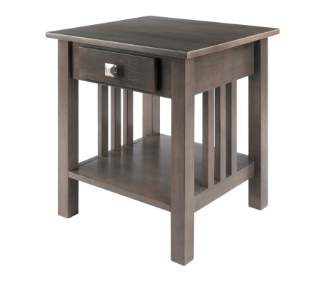 Stafford End Table, Oyster Gray