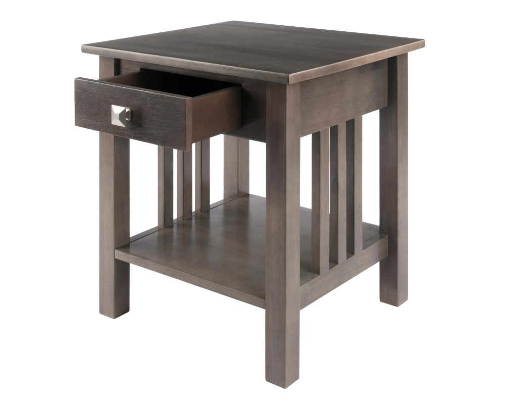 Stafford End Table, Oyster Gray