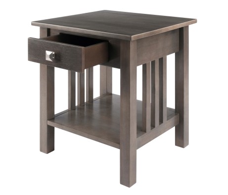 Stafford End Table, Oyster Gray