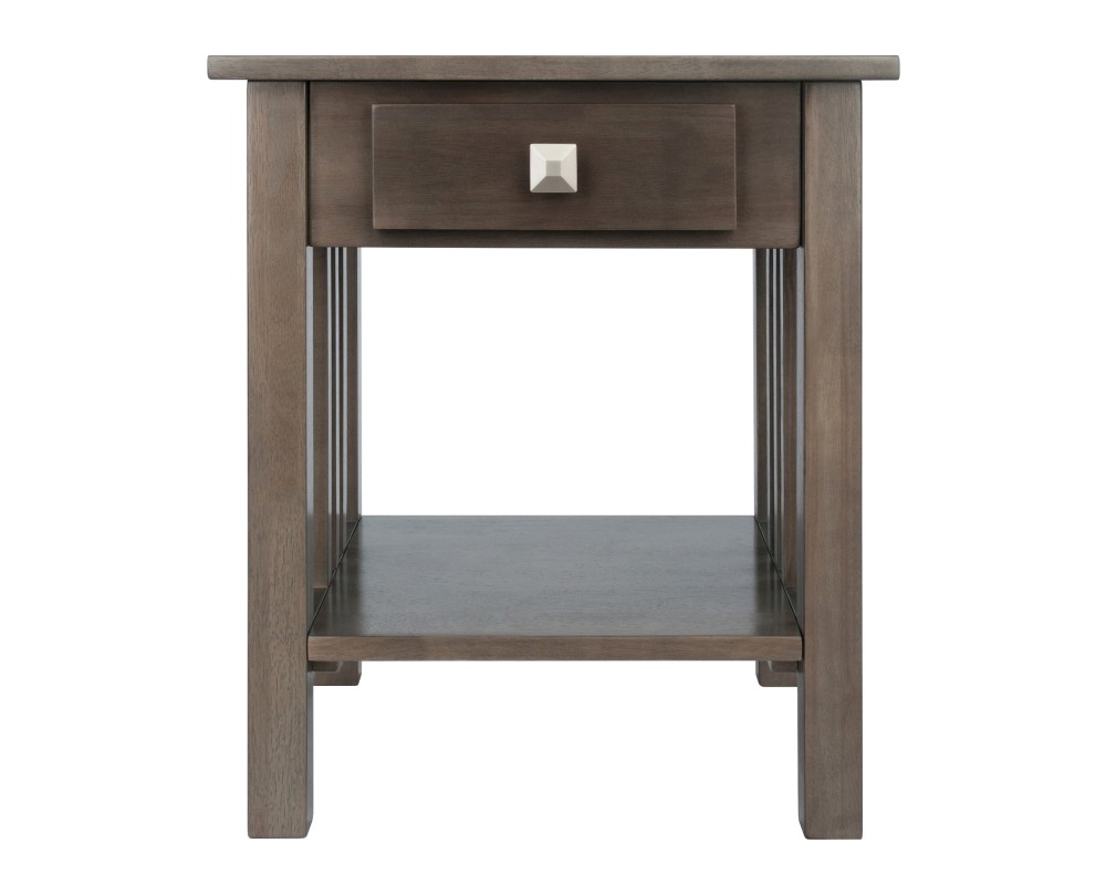 Stafford End Table, Oyster Gray