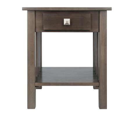 Stafford End Table, Oyster Gray
