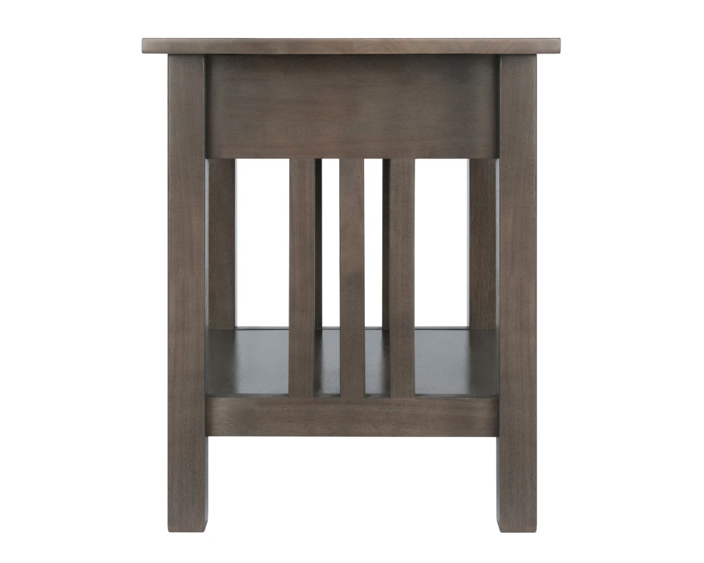 Stafford End Table, Oyster Gray