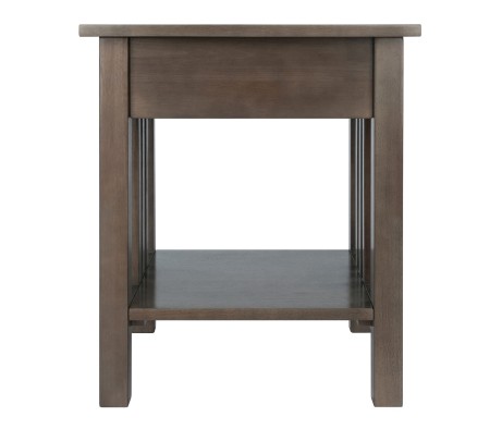 Stafford End Table, Oyster Gray