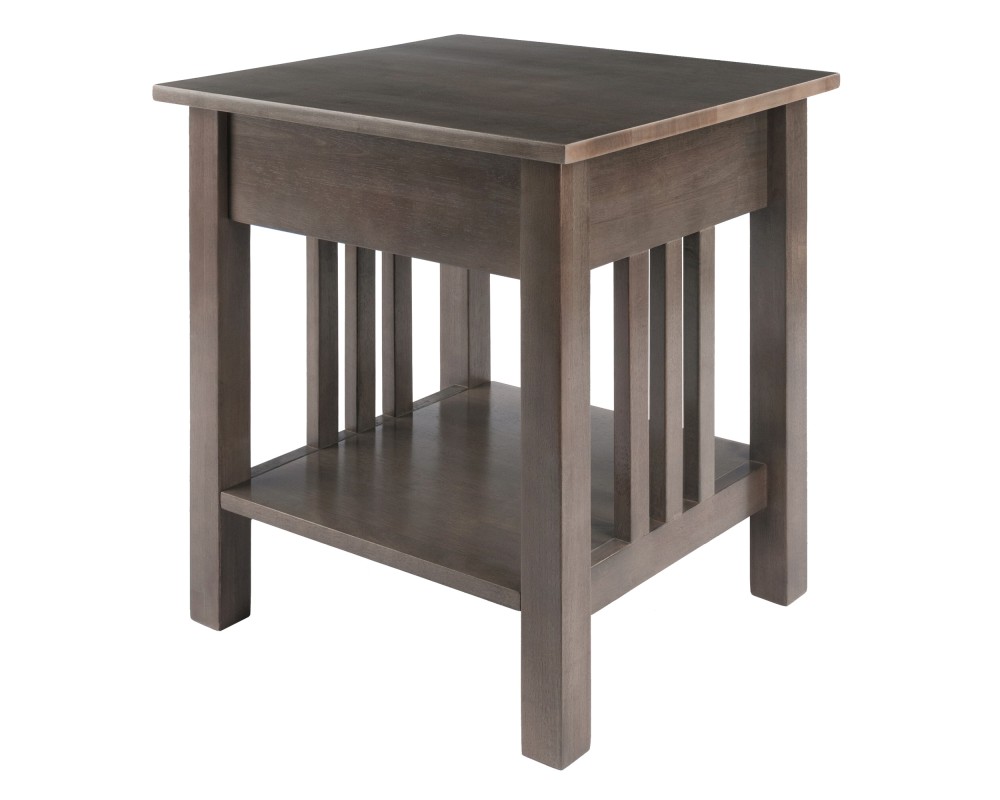 Stafford End Table, Oyster Gray