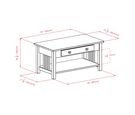 Stafford Coffee Table, Oyster Gray