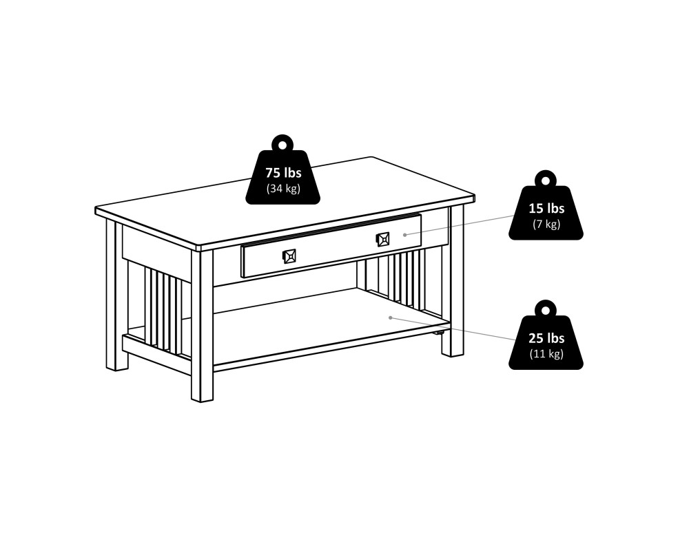 Stafford Coffee Table, Oyster Gray