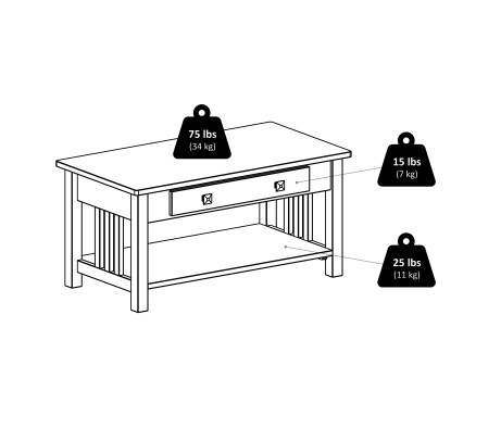 Stafford Coffee Table, Oyster Gray