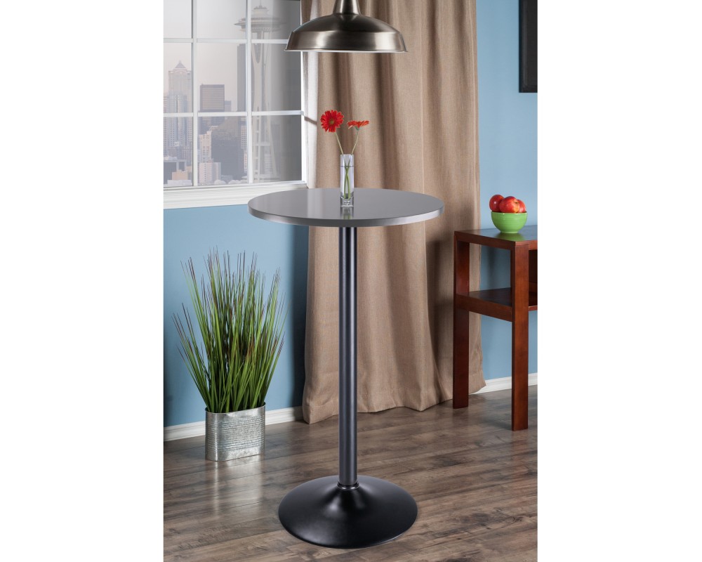 Tarah Bar Height Table, Black and Slate Gray