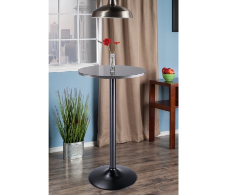 Tarah Bar Height Table, Black and Slate Gray