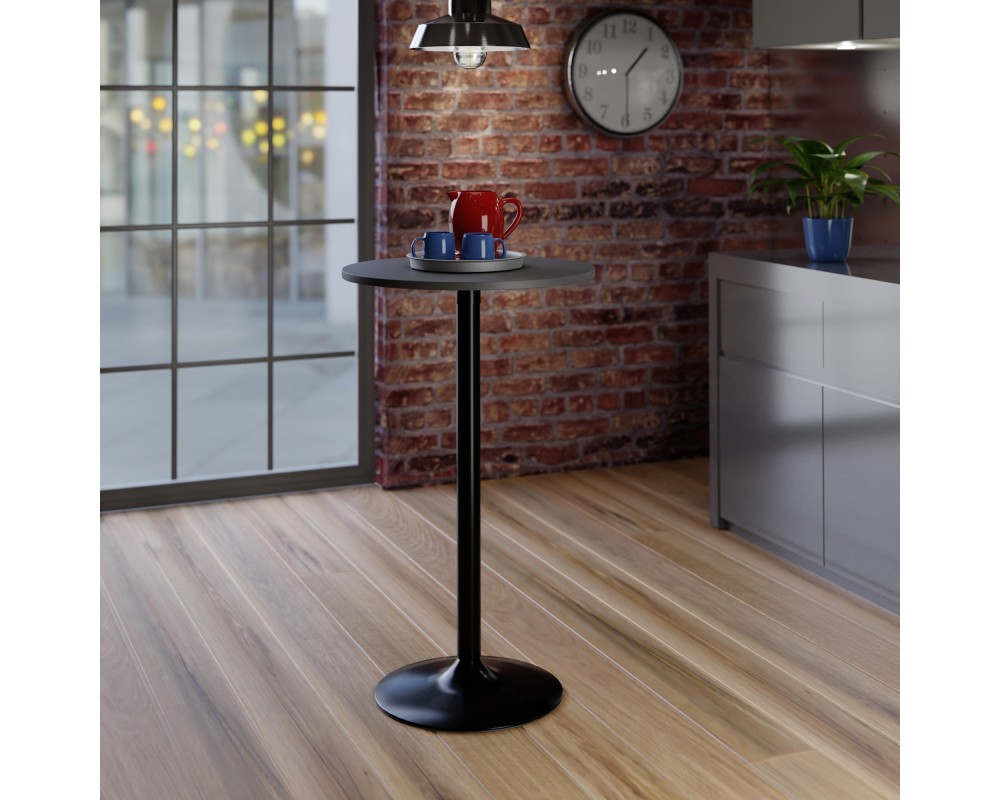 Tarah Bar Height Table, Black and Slate Gray