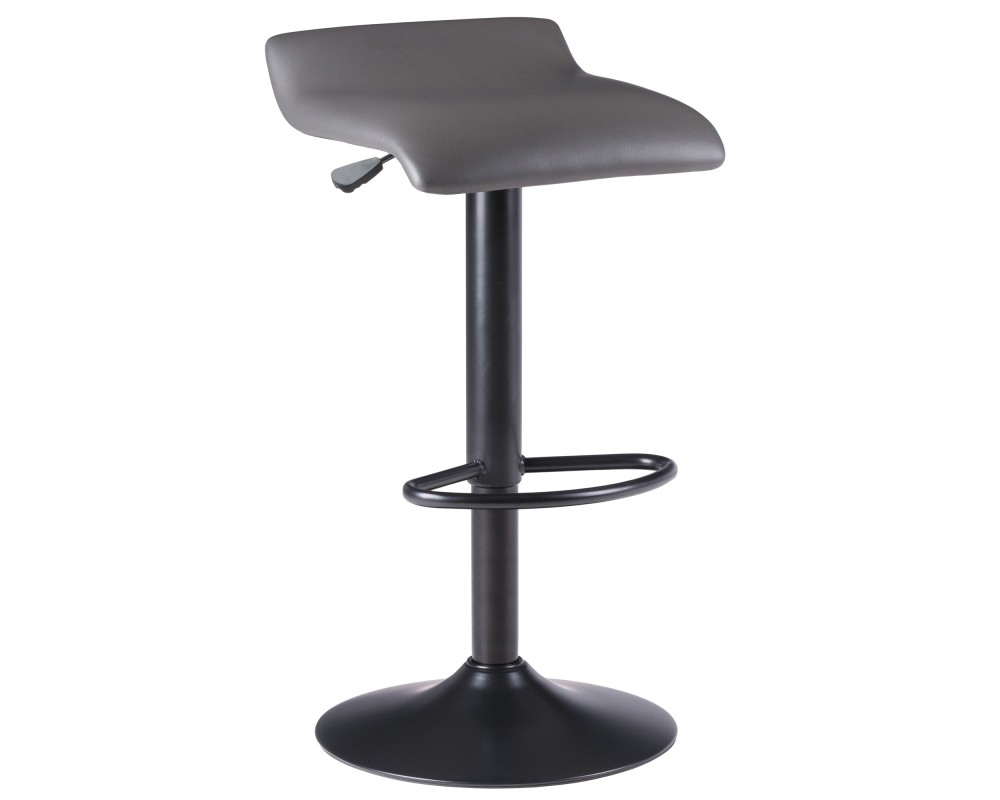 Tarah 2-Pc Adjustable Swivel Stool Set, Black and Slate Gray
