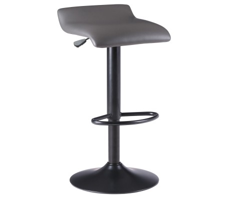 Tarah 2-Pc Adjustable Swivel Stool Set, Black and Slate Gray