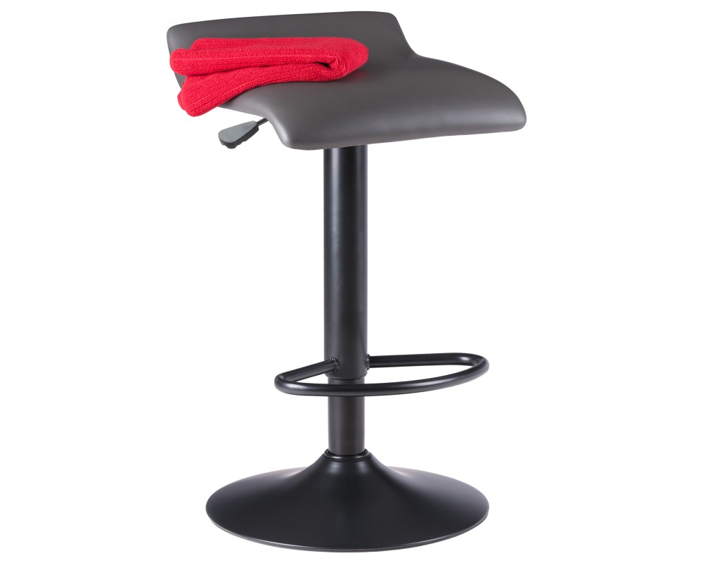 Tarah 2-Pc Adjustable Swivel Stool Set, Black and Slate Gray