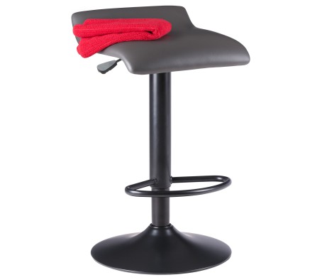 Tarah 2-Pc Adjustable Swivel Stool Set, Black and Slate Gray