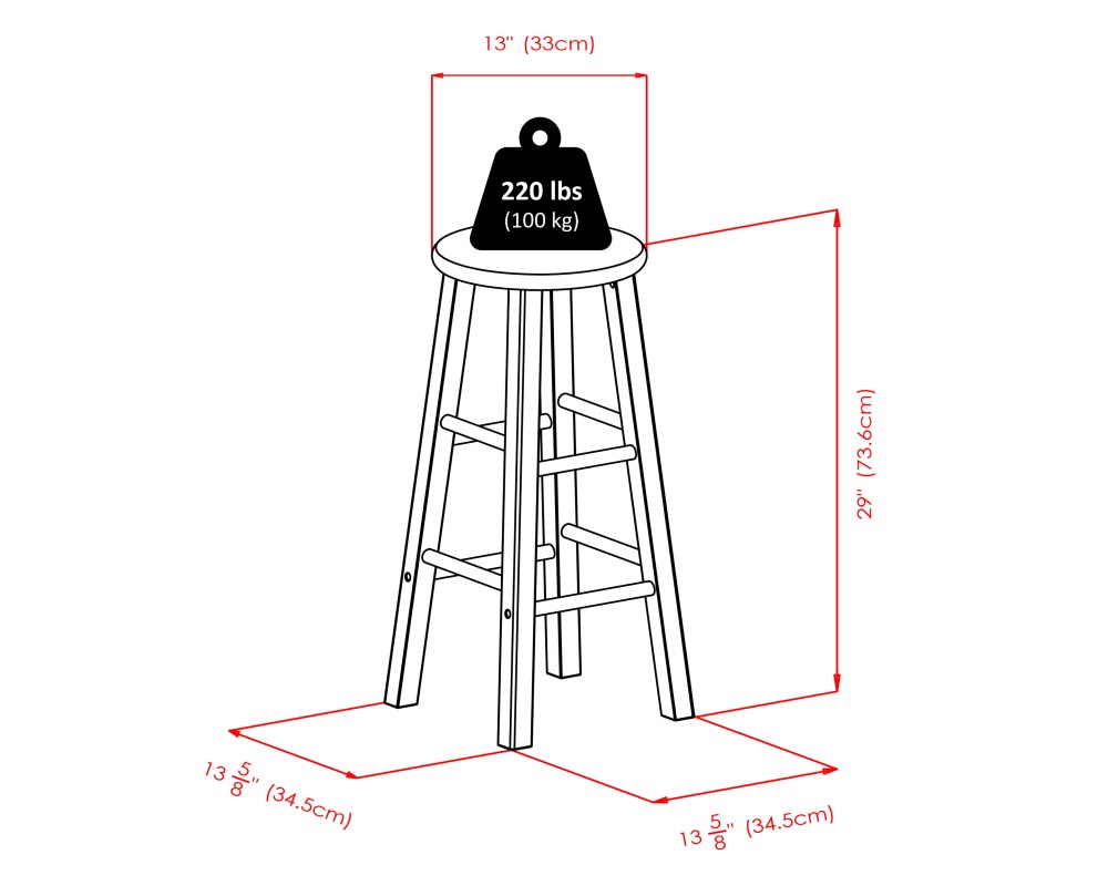 Element 2-Pc Square Leg Bar Stool Set, Oyster Gray