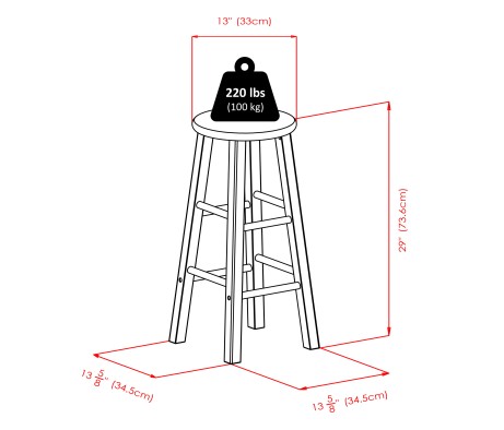 Element 2-Pc Square Leg Bar Stool Set, Oyster Gray