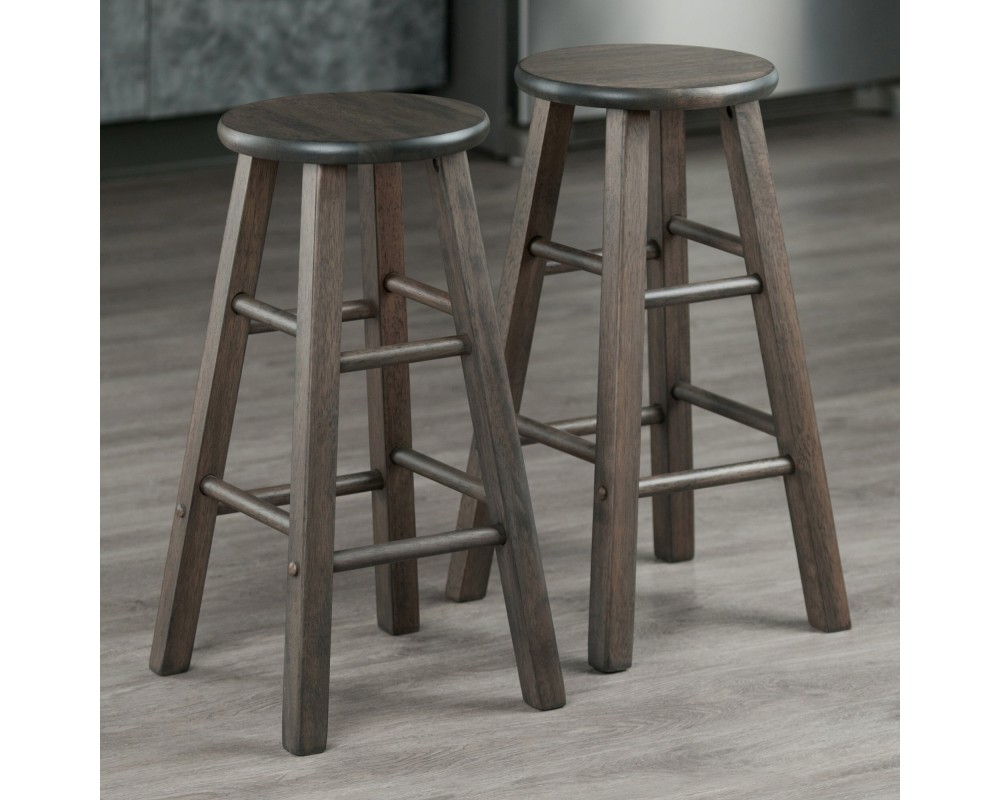 Element 2-Pc Square Leg Counter Stool, Oyster Gray