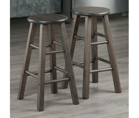 Element 2-Pc Square Leg Counter Stool, Oyster Gray