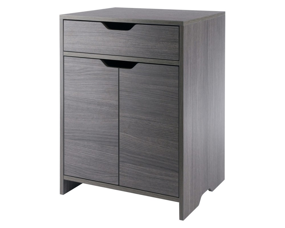 Nova Storage Cabinet with Drawer, 19' Wide, Charcoal