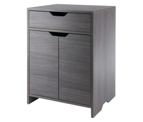 Nova Storage Cabinet with Drawer, 19' Wide, Charcoal