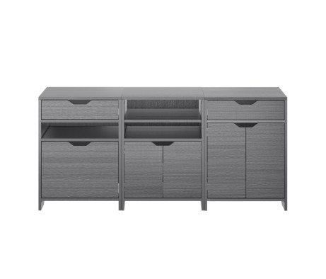 Nova 3-Pc Storage Cabinet Set, 58' Wide, 26' High, Charcoal