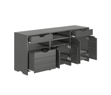 Nova 3-Pc Storage Cabinet Set, 58' Wide, 26' High, Charcoal