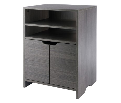 Nova 2-Shelf Storage Cabinet, 19' Wide, Charcoal