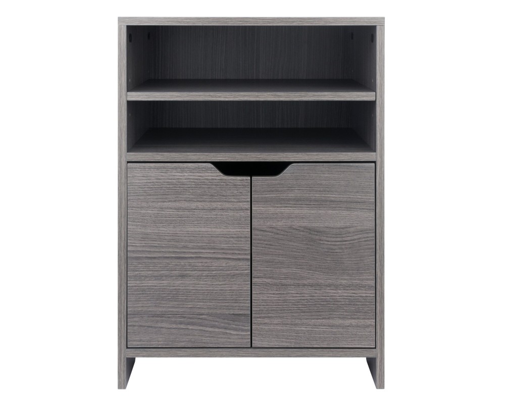 Nova 2-Shelf Storage Cabinet, 19' Wide, Charcoal
