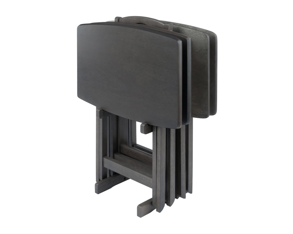 5-Pc Snack Table Set, Oversized, 25' Tall, 23' Wide, Oyster Gray