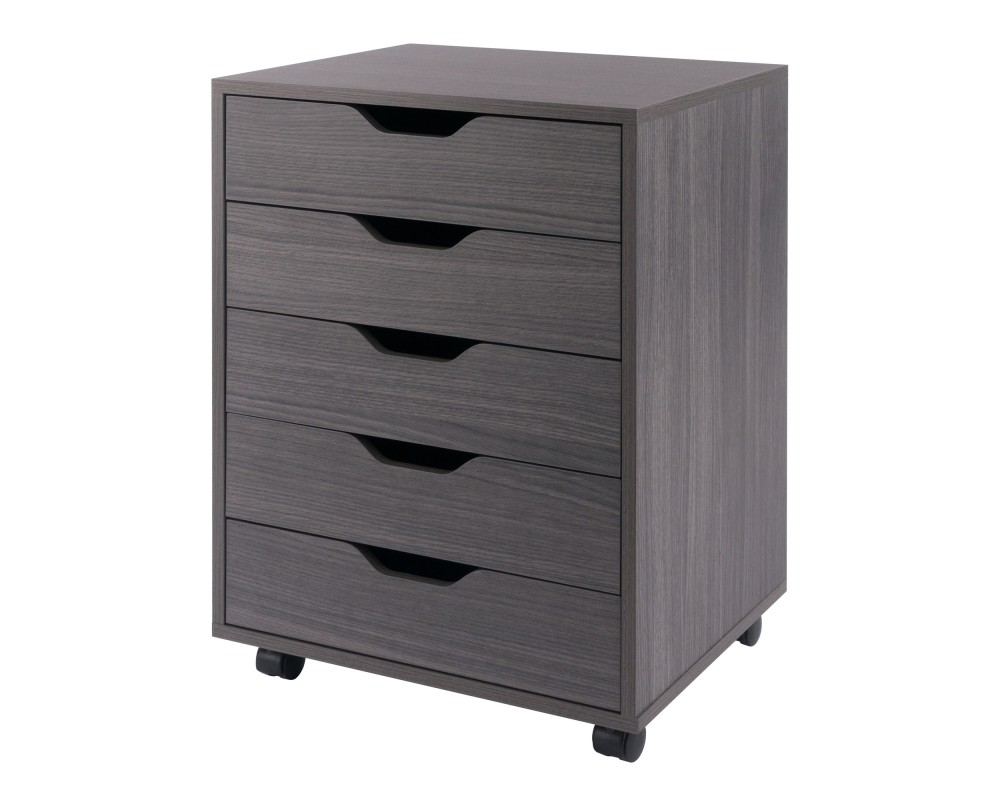 Halifax 5-Drawer Mobile Cabinet, Charcoal