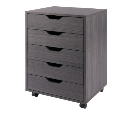 Halifax 5-Drawer Mobile Cabinet, Charcoal