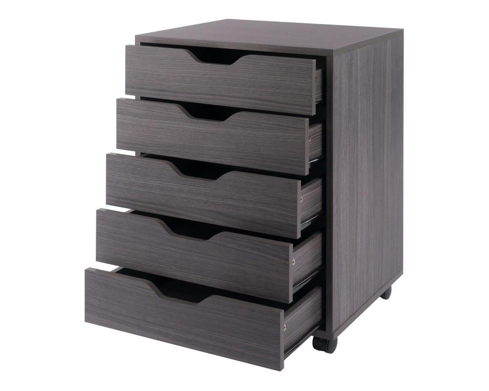Halifax 5-Drawer Mobile Cabinet, Charcoal